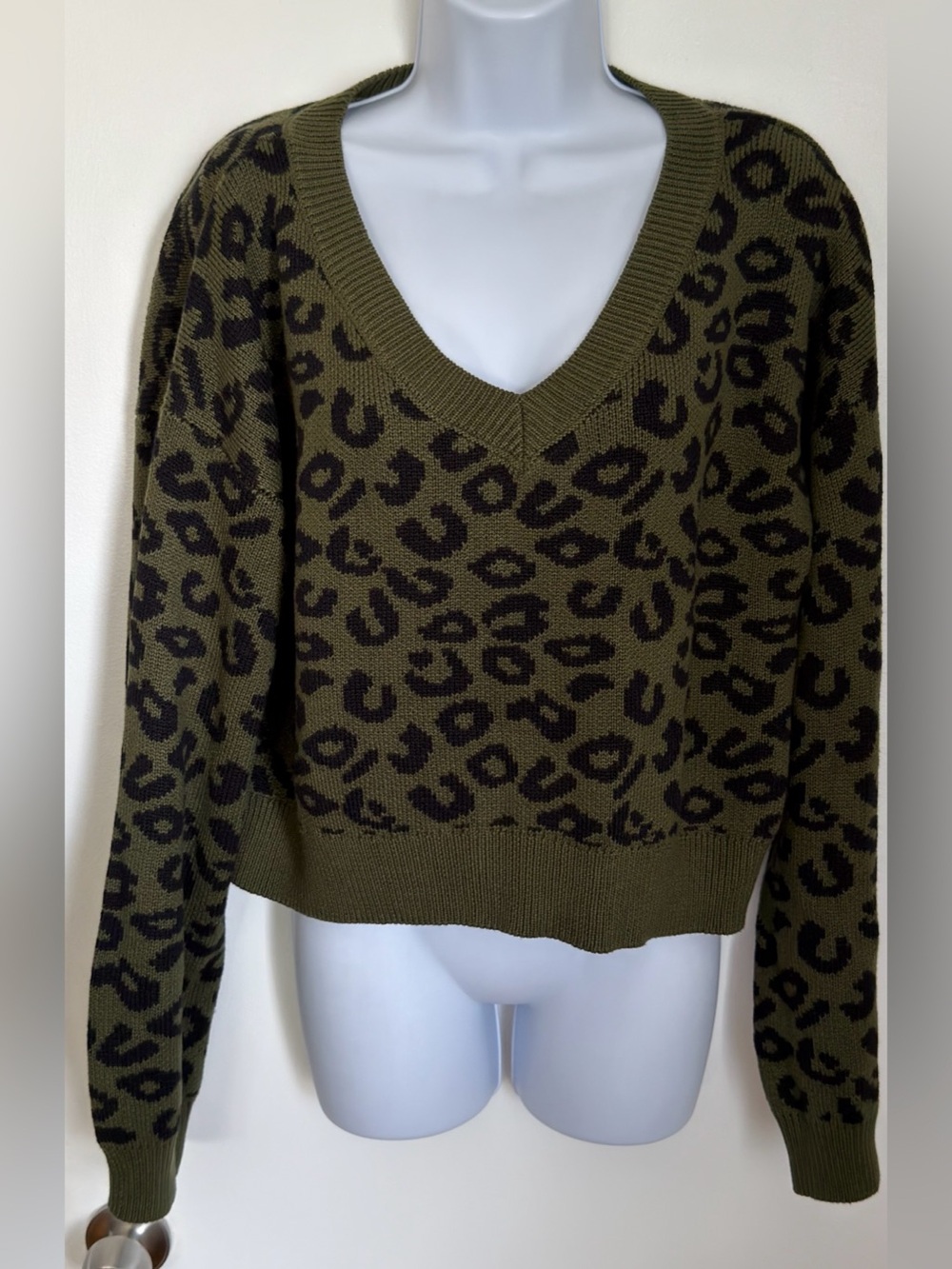 Leopard Print V-Neck Sweater